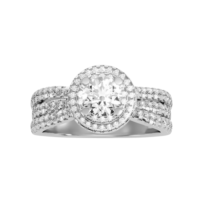 Influential Halo Diamond Ring - Three