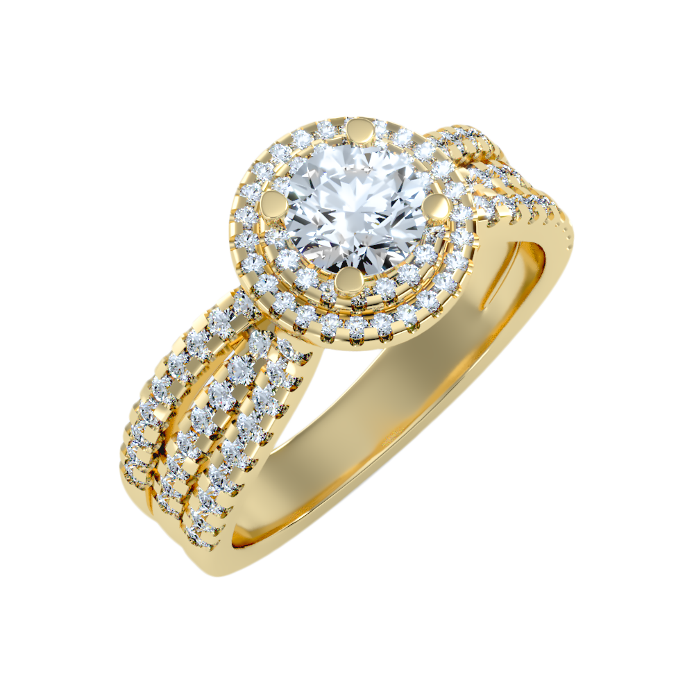 Influential Halo Diamond Ring - Five