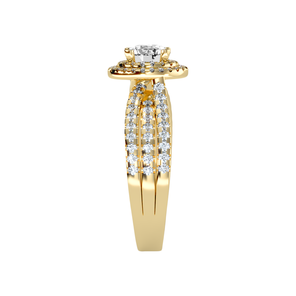 Influential Halo Diamond Ring In 925 Sterling Silver - Seven