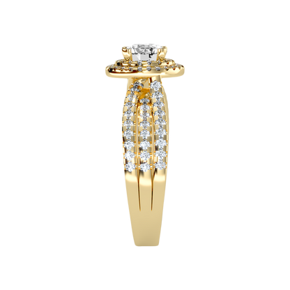 Influential Halo Diamond Ring In 925 Sterling Silver - Seven