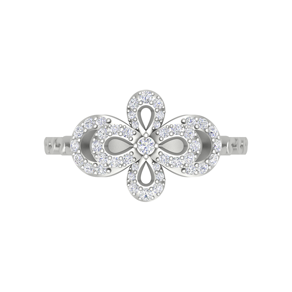 Interlinked Hoop Ring In 925 Sterling Silver - Six