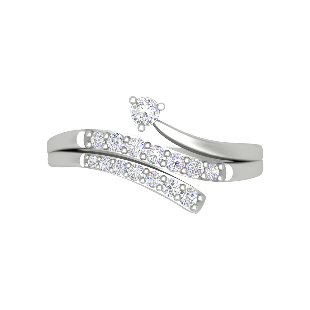 Ira Diamond Ring In 925 Sterling Silver - Six