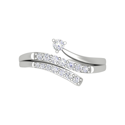 Ira Diamond Ring In 925 Sterling Silver - Six