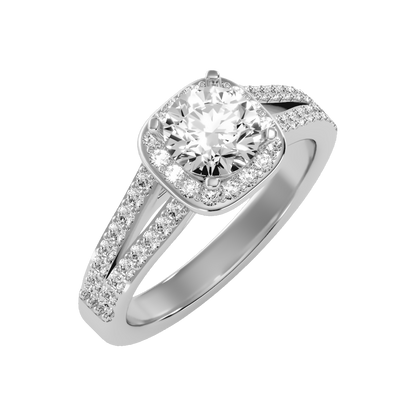 Irish Halo Ring In 925 Sterling Silver - Seven