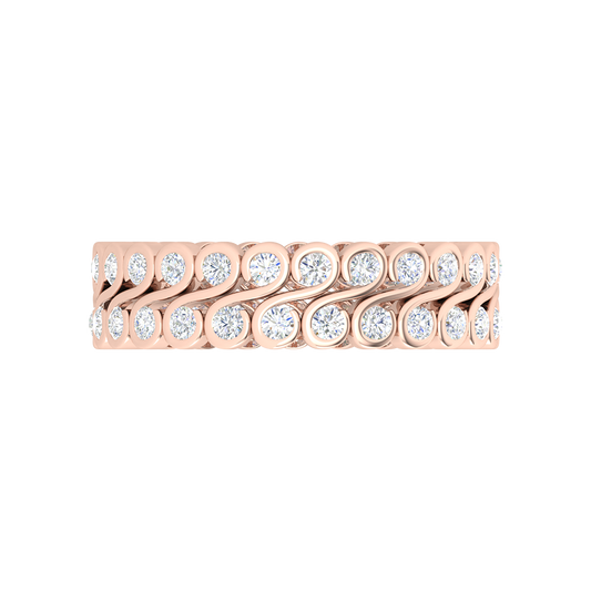 Jacinthe Diamond Band In 925 Sterling Silver - One