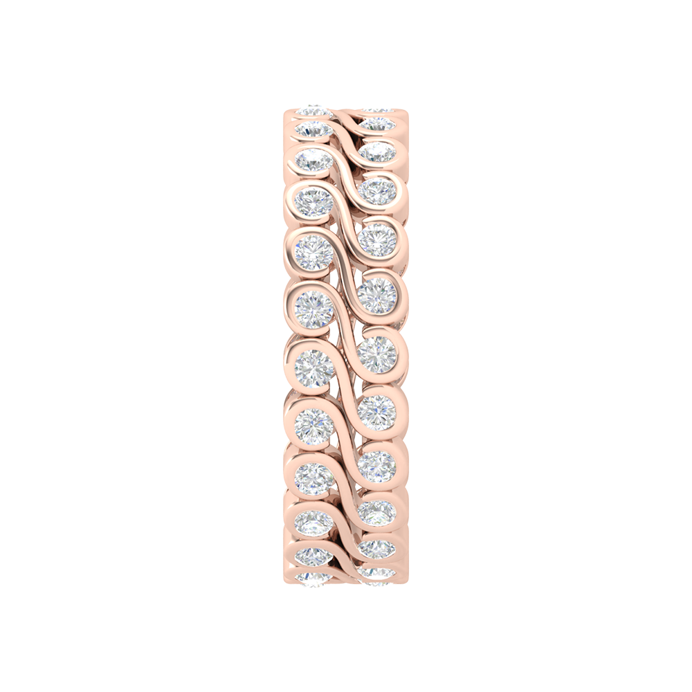 Jacinthe Diamond Band In 925 Sterling Silver - Three