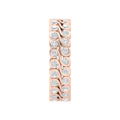 Jacinthe Diamond Band In 925 Sterling Silver - Three