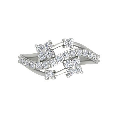 Javion Diamond Ring In 925 Sterling Silver - Six