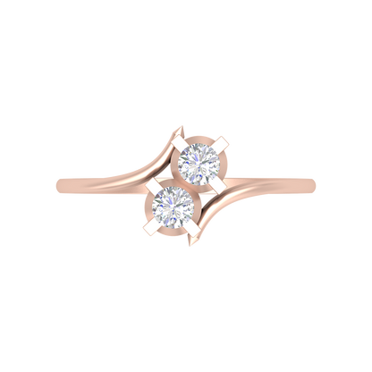 Jazzed Up Jewelry Diamond Ring In 925 Sterling Silver - Two