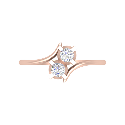 Jazzed Up Jewelry Diamond Ring In 925 Sterling Silver - Two