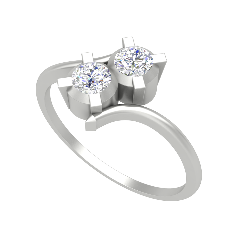 Jazzed Up Jewelry Diamond Ring In 925 Sterling Silver - Five