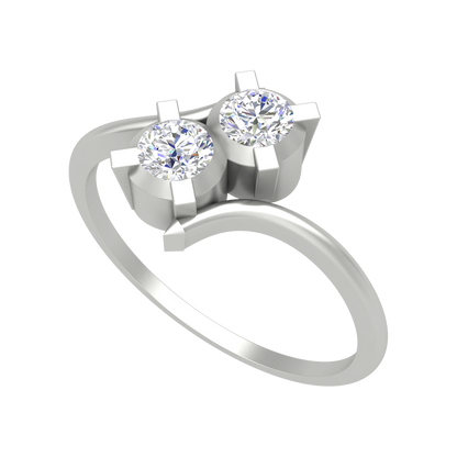 Jazzed Up Jewelry Diamond Ring In 925 Sterling Silver - Five
