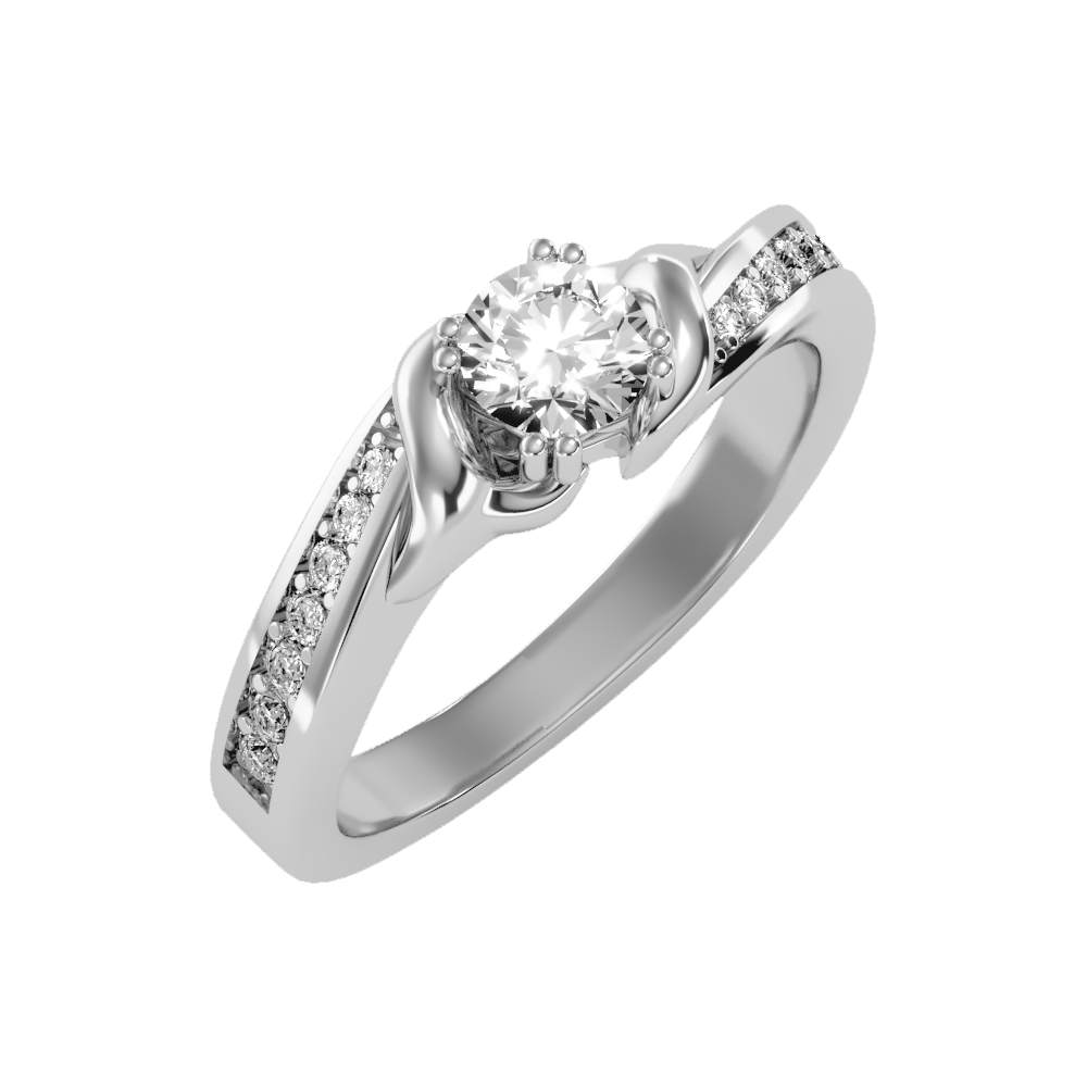 Jazzin Solitaire Ring In 925 Sterling Silver - One