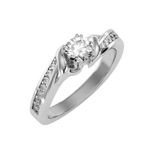 Jazzin Solitaire Ring In 925 Sterling Silver - One
