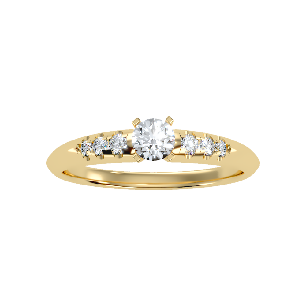 Jazzy Solitaire Ring In 925 Sterling Silver - Ten