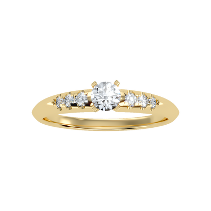 Jazzy Solitaire Ring In 925 Sterling Silver - Ten