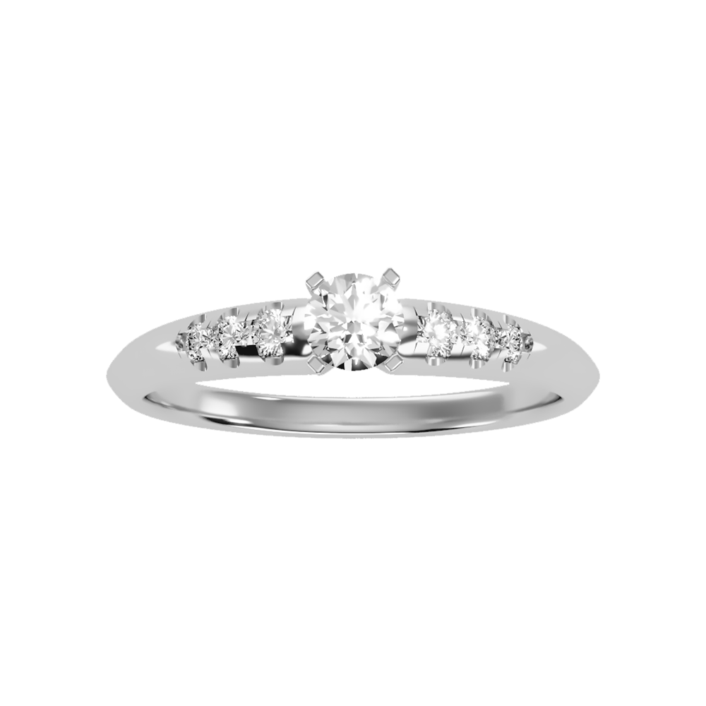 Jazzy Solitaire Ring In 925 Sterling Silver - Three