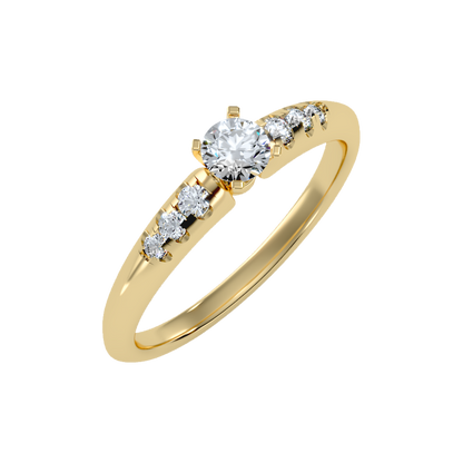 Jazzy Solitaire Ring In 925 Sterling Silver - Nine