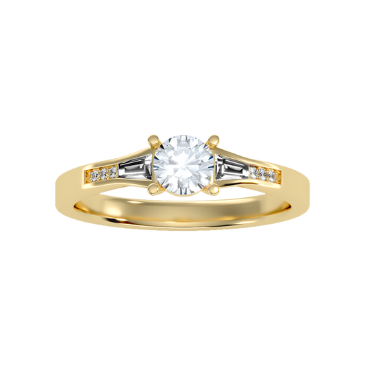 Jazz Solitaire Ring In 925 Sterling Silver - Two
