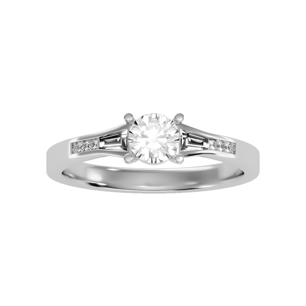 Jazz Solitaire Ring In 925 Sterling Silver - Six