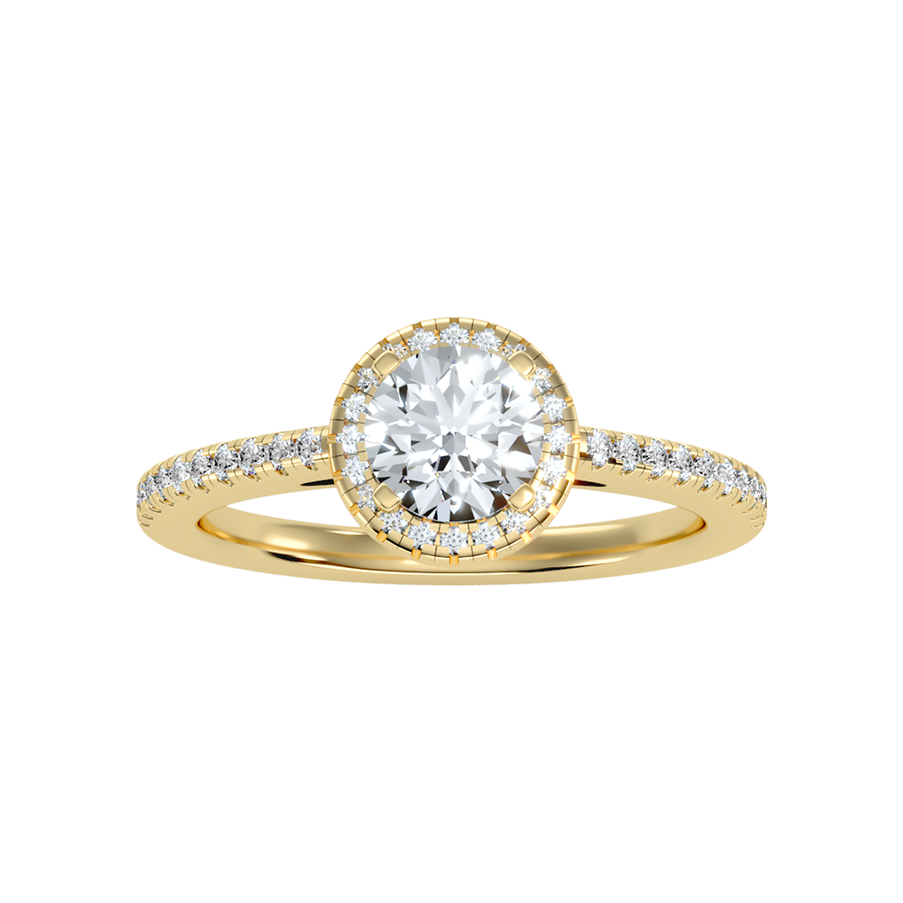 Jene Classic Halo Diamond Engagement Ring In 925 Sterling Silver - Ten