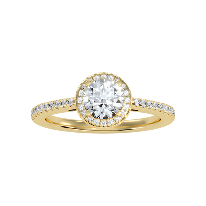 Jene Classic Halo Diamond Engagement Ring In 925 Sterling Silver - Ten