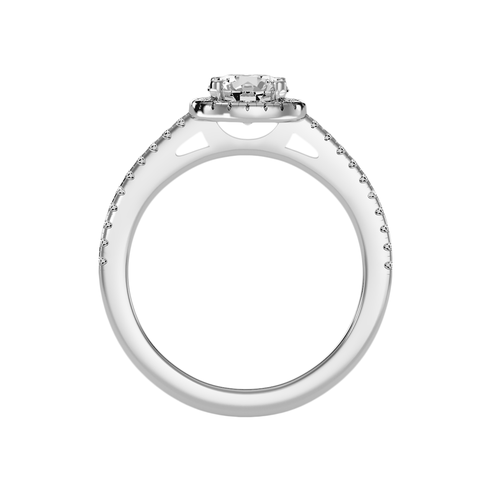 Jene Classic Halo Diamond Engagement Ring In 925 Sterling Silver - Two