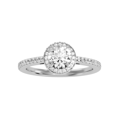 Jene Classic Halo Diamond Engagement Ring - Three
