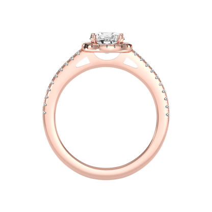 Jene Classic Halo Diamond Engagement Ring - Six