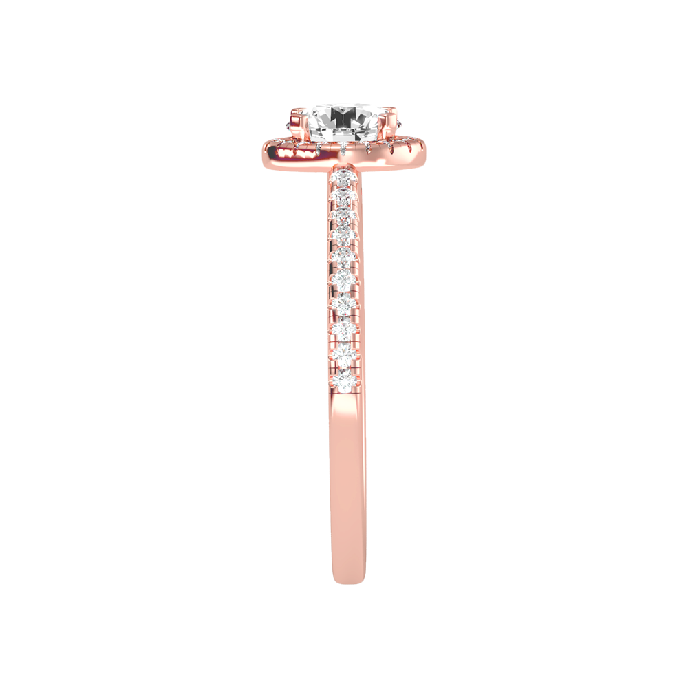 Jene Classic Halo Diamond Engagement Ring In 925 Sterling Silver - Eight