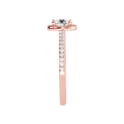 Jene Classic Halo Diamond Engagement Ring In 925 Sterling Silver - Eight