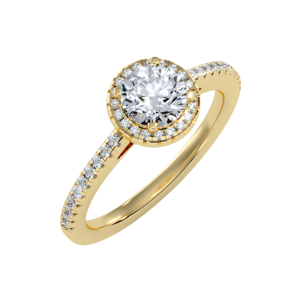 Jene Classic Halo Diamond Engagement Ring - Nine