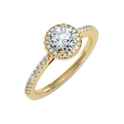 Jene Classic Halo Diamond Engagement Ring - Nine
