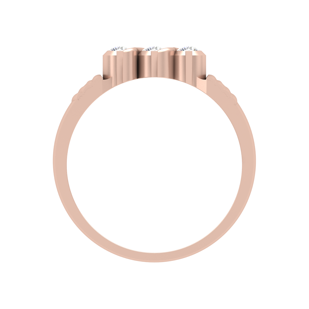 Jewel Tone Gems Tri Stone Ring - Four