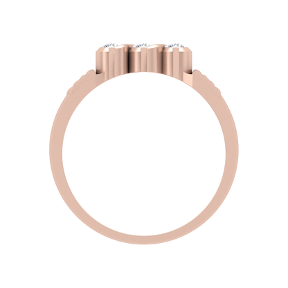 Jewel Tone Gems Tri Stone Ring - Four