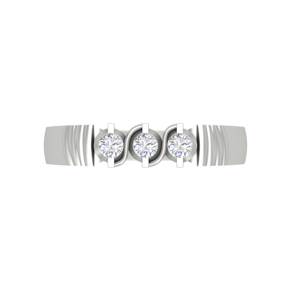 Jewel Tone Gems Tri Stone Ring - Six