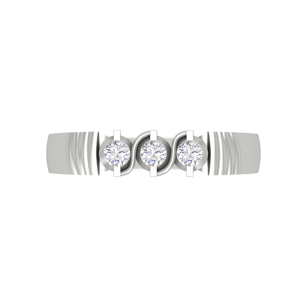 Jewel Tone Gems Tri Stone Ring In 925 Sterling Silver - Six
