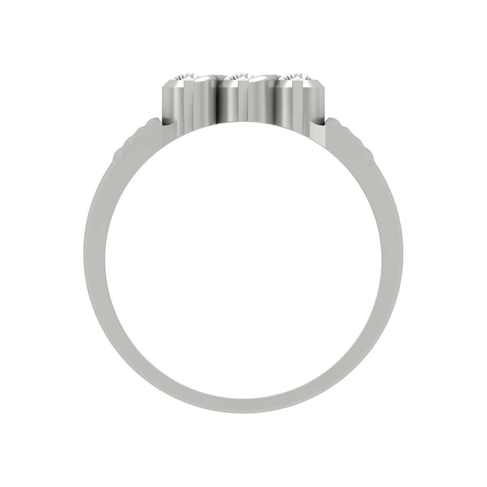 Jewel Tone Gems Tri Stone Ring In 925 Sterling Silver - Eight