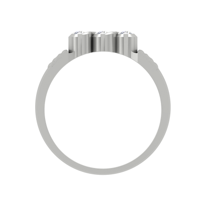 Jewel Tone Gems Tri Stone Ring - Eight