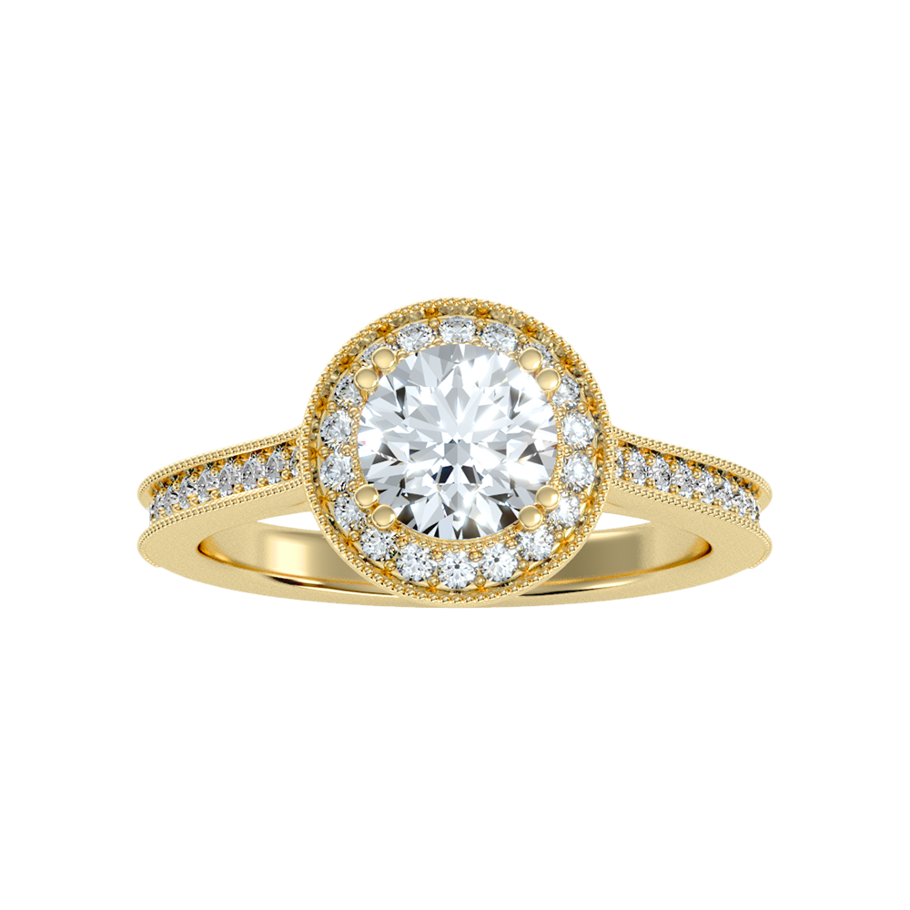 Jewne Classic Halo Diamond Engagement Ring - Ten