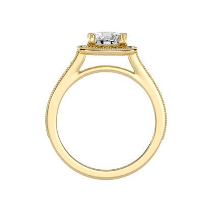 Jewne Classic Halo Diamond Engagement Ring In 925 Sterling Silver - Twelve