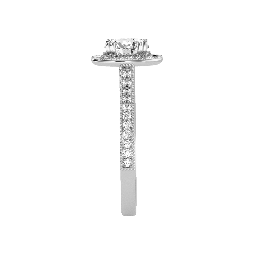 Jewne Classic Halo Diamond Engagement Ring In 925 Sterling Silver - Four