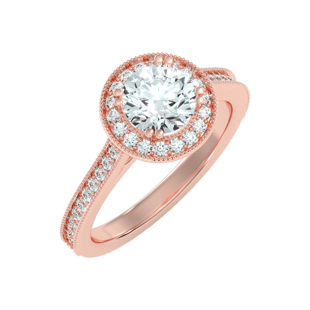 Jewne Classic Halo Diamond Engagement Ring - Seven