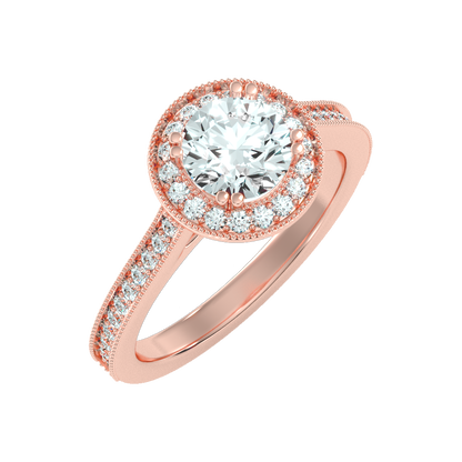 Jewne Classic Halo Diamond Engagement Ring - Seven