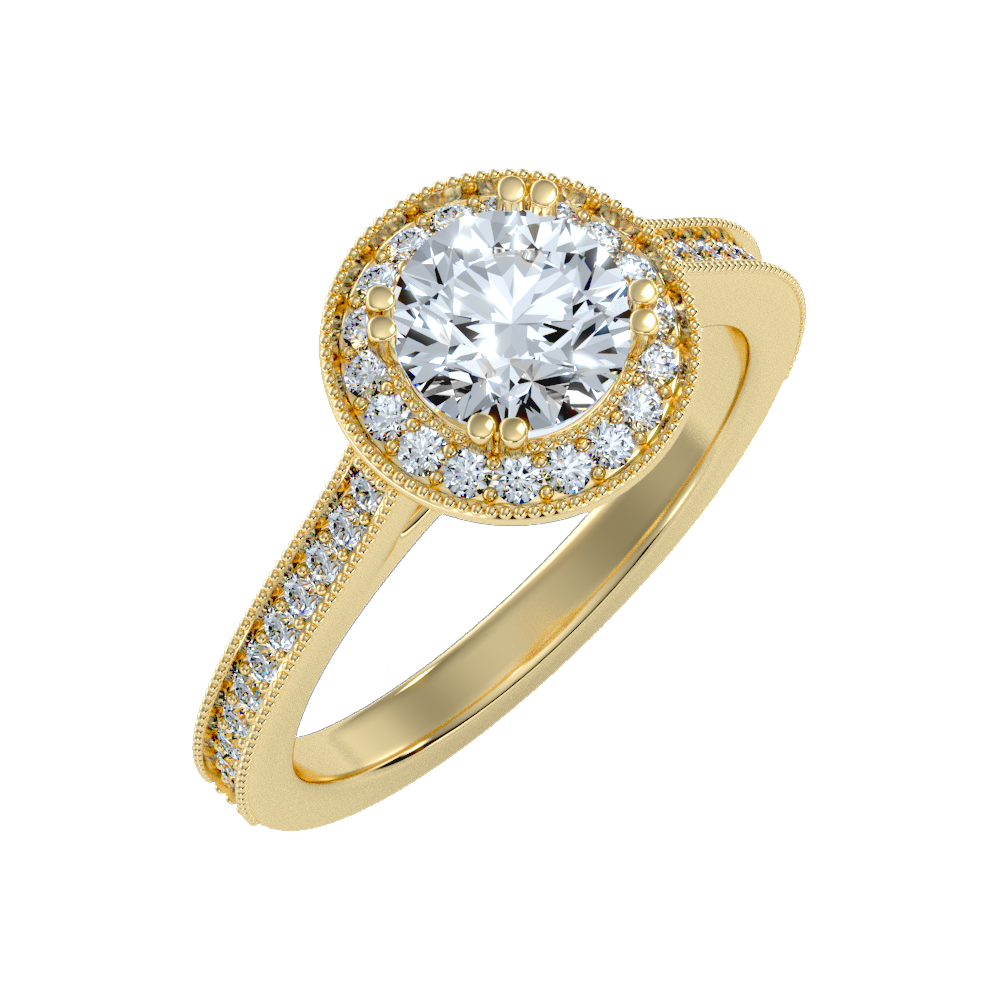 Jewne Classic Halo Diamond Engagement Ring - Nine