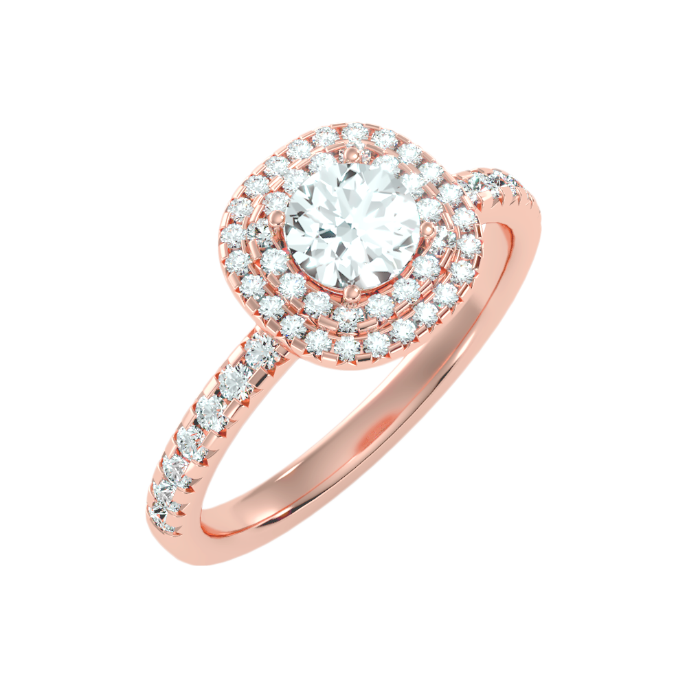 Jocular Halo Ring In 925 Sterling Silver - Two