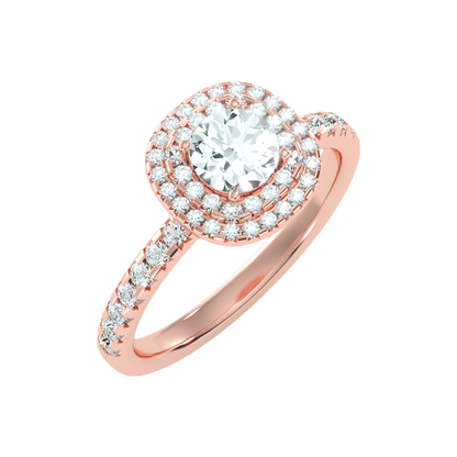 Jocular Halo Ring In 925 Sterling Silver - Two