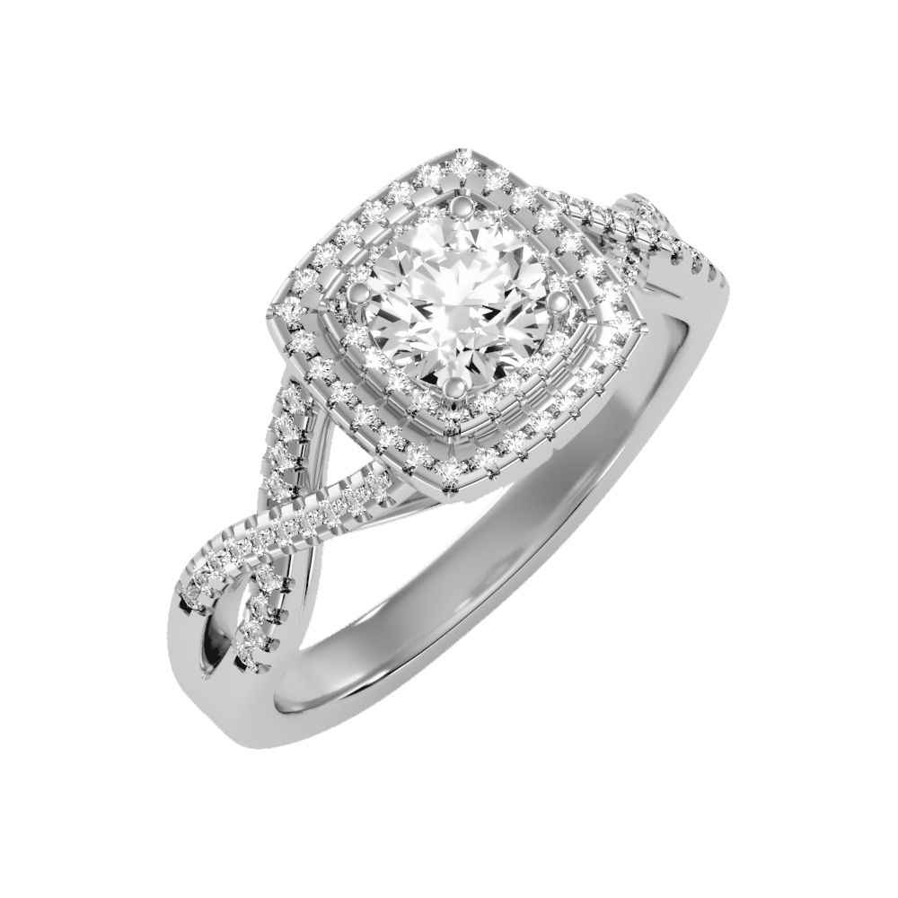Jocund Halo Ring In 925 Sterling Silver - Six