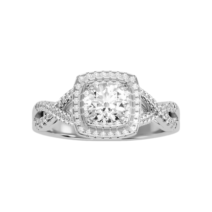 Jocund Halo Ring In 925 Sterling Silver - Seven