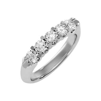 Joily Half Eternity Band In 925 Sterling Silver - One